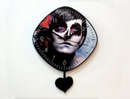 Day Of The Dead Sugar Skull Catrina Calavera Makeup - Pendulum Wall Clock