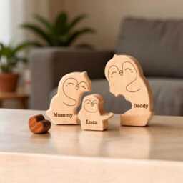 Personalised Penguin Family Puzzle, New Baby Gift Ideas, Anniversary, Christmas Present, Shower, Of 2-5 Keepsake, Nursery Decor - thumbnail 3