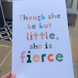 Though She Be Little Fierce Print, Nursery Decor, Girl's Room - thumbnail 2