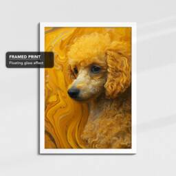 Yellow Poodle Animal Painting Framed Poster Print Or Canvas Wall Decor Art Bedroom Home Interior Gift For Pet Lover - thumbnail 3