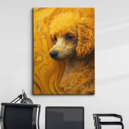 Yellow Poodle Animal Painting Framed Poster Print Or Canvas Wall Decor Art Bedroom Home Interior Gift For Pet Lover - thumbnail 1