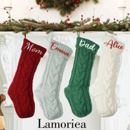 Personalized Christmas Stockings, 2026 Embroidered Stocking With Names, Christmas Gift, Knit Holiday Stockings