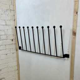 Handmade in The UK Black Wrought Iron Steel Metal Welded Wall Mounted 5 Pair Wellington Boot Welly Rack Stand Storage - thumbnail 3