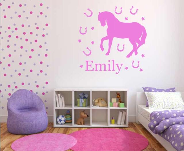 Horse Decal Personalized Wall Sticker Girls Bedroom Pony Personalised - image 1