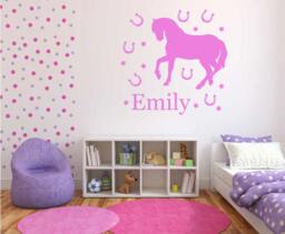 Horse Decal Personalized Wall Sticker Girls Bedroom Pony Personalised - thumbnail 1