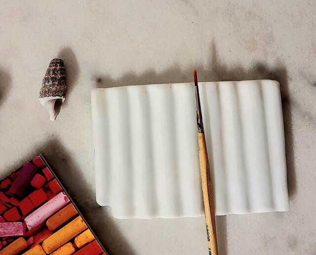 Waves White Cast Glass Art, Gift For Painter - image 1