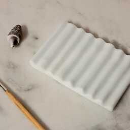 Waves White Cast Glass Art, Gift For Painter - thumbnail 2