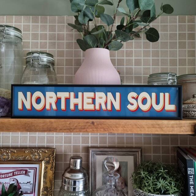 Northern Soul Framed Metal Print Retro Gallery Wall Art - image 1