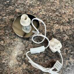 Handmade Sagittarius Moonstone Fabric Lamp, Chrome Base Nightlight - thumbnail 3