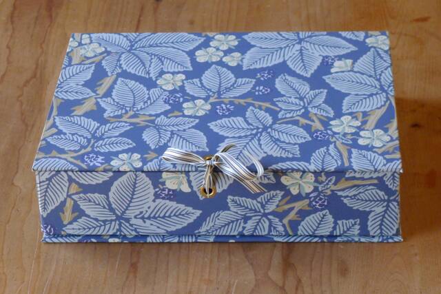 William Morris Box File in Bramble Blue - A4 Office Collection & Stationery Handmade England - image 1
