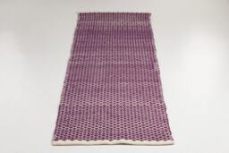 Handwoven Cotton Runner Rug Blackberry White Geometric Design/Kitchen Rug - thumbnail 1