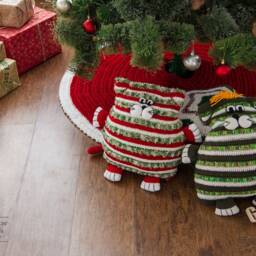 Christmas Plush Cat Pillow Handmade Stuffed Rag Doll Decor - thumbnail 3