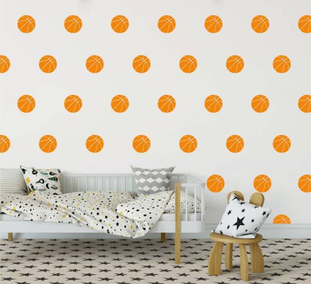Set Of Basketball Wall Decals, Vinyl, Stickers - Multiple Colors, Sizes & Quantities Available - image 1