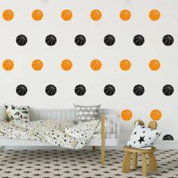 Set Of Basketball Wall Decals, Vinyl, Stickers - Multiple Colors, Sizes & Quantities Available - thumbnail 3