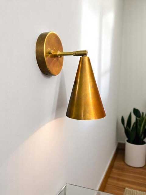 Mid-Century Brass Wall Sconce Antique Italia Light Fixture Hamdmade Lighting - image 1