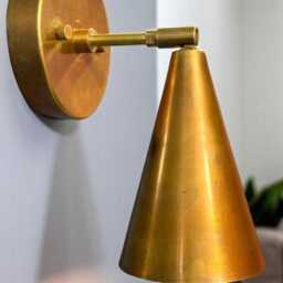 Mid-Century Brass Wall Sconce Antique Italia Light Fixture Hamdmade Lighting - thumbnail 2