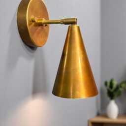Mid-Century Brass Wall Sconce Antique Italia Light Fixture Hamdmade Lighting - thumbnail 3