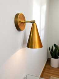 Mid-Century Brass Wall Sconce Antique Italia Light Fixture Hamdmade Lighting - thumbnail 1