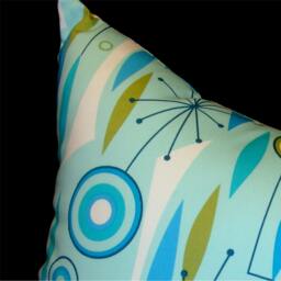 Atomic Starburst Pillow Cover Aqua Blue Turquoise Accent, Mid-Century Modern - thumbnail 2