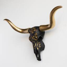 Faux Taxidermy Carved Texas Longhorn Skull Wall Mount - Decor Dtl170808 - thumbnail 2