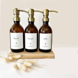 Amber Glass Refillable Bottle 300Ml, Shampoo, Body Wash, Conditioner, Soap Dispenser, Dish - thumbnail 2