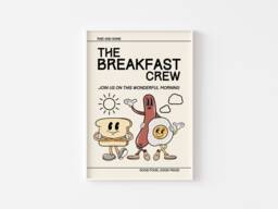 Breakfast Retro Characters Print, Fun Kitchen Mascot Cartoon, Sausage Egg Toast, Funny Mid Century, Trendy - thumbnail 1