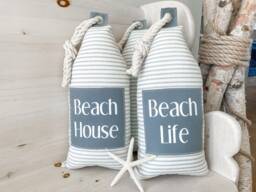 Nautical Pillow Buoy Coastal Fabric Buoy Beachy - thumbnail 1