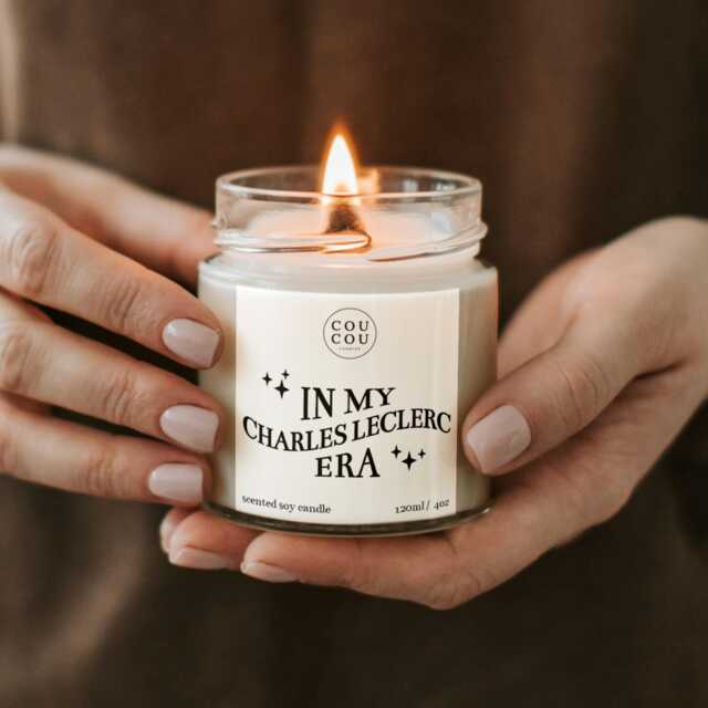 Formula One Candle, in My Charles Leclerc Era, F1 Gift For Her - image 1