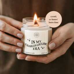 Formula One Candle, in My Charles Leclerc Era, F1 Gift For Her - thumbnail 3