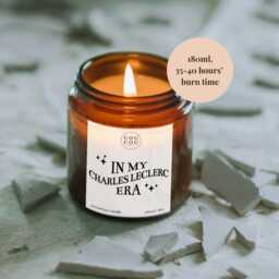 Formula One Candle, in My Charles Leclerc Era, F1 Gift For Her - thumbnail 2