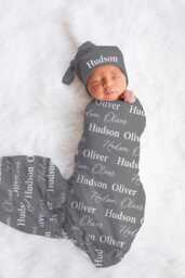 Personalized Baby Name Blanket, Gift, Custom Coming Home, Gender Neutral Hospital Shower Js11 - thumbnail 1