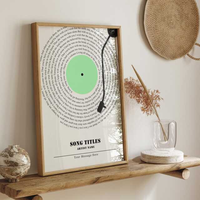 Custom Song Lyrics Vinyl Record Print, Personalized Music Art - image 1