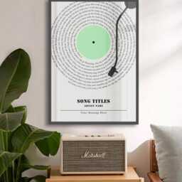 Custom Song Lyrics Vinyl Record Print, Personalized Music Art - thumbnail 2