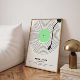 Custom Song Lyrics Vinyl Record Print, Personalized Music Art - thumbnail 3