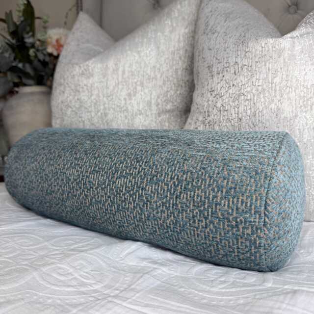 "Modern Teal Bolster Cushion 16"" X 6" - image 1