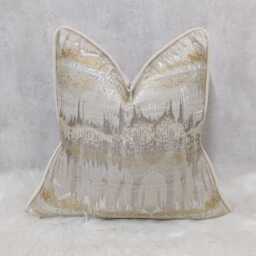 Cream & Gold Piped Cushion Cover, Inca Decorative Pillow Design, , Sofa Throw Bed Cover