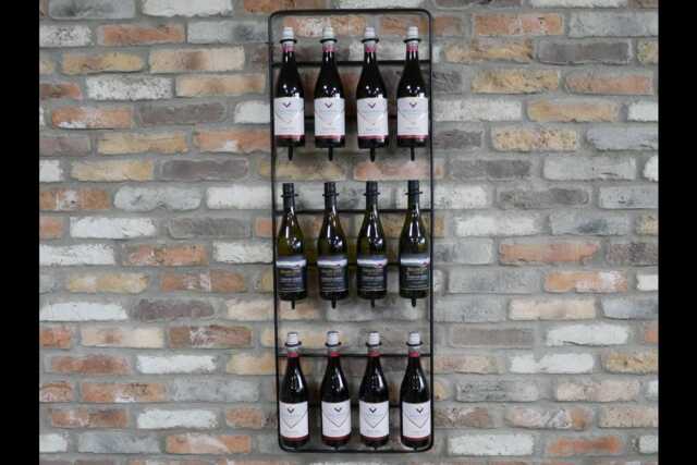 12 Wine Bottle Holder Wall Decor Wine Storage Rack Man Cave Cellar 120cm Tall - image 1