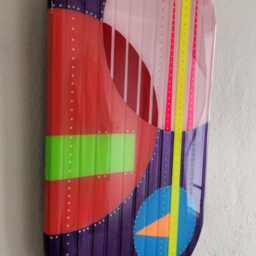 Modern Pink & Purple Epoxy Resin Wall Art, Oval Decor - thumbnail 2