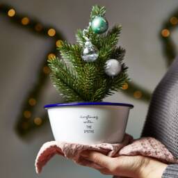 Personalised Christmas Enamel Planter - thumbnail 2