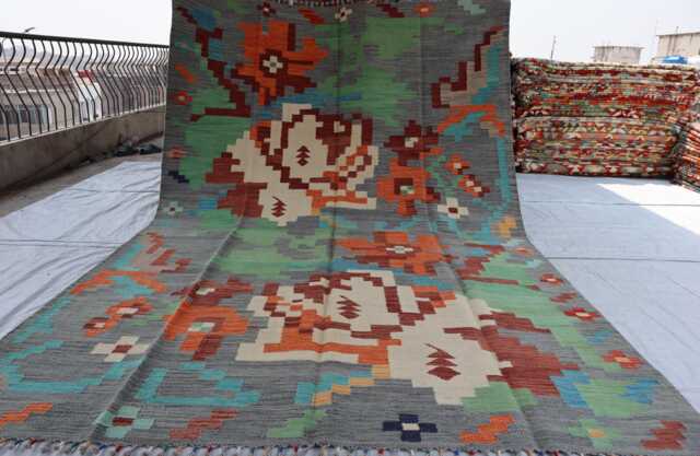 7x10 Flatweave Chubi Kilim Rug, Afghan Tribal Area Brand New Kilim, Maimana Oriental Turkmen Rug For Bedroom, Livingroom - image 1