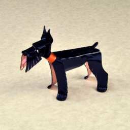 Black Giant Schnauzer Handmade Copper Sculpture, Collectible Miniature Dog Art Figurine - thumbnail 1
