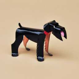 Black Giant Schnauzer Handmade Copper Sculpture, Collectible Miniature Dog Art Figurine - thumbnail 2