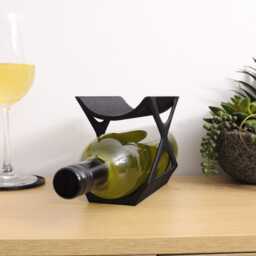 Edgy 2-Bottle Wine Rack Modern Countertop Storage - thumbnail 2