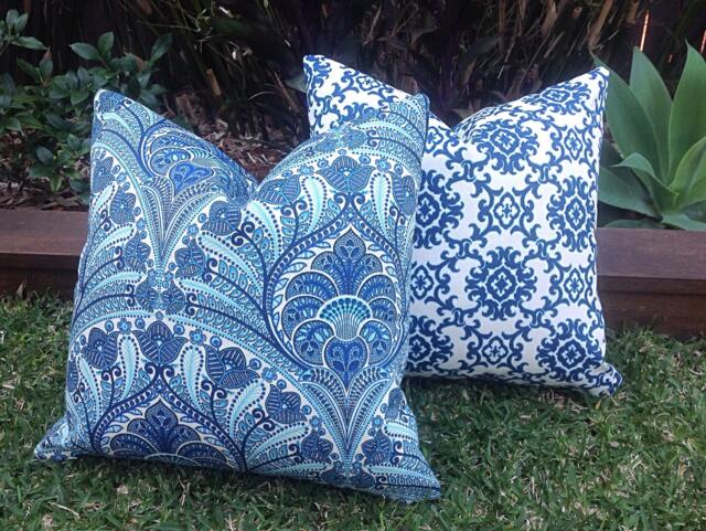 Blue Tropical Pillow Cover, Tommy Bahama Outdoor Cushion - image 1