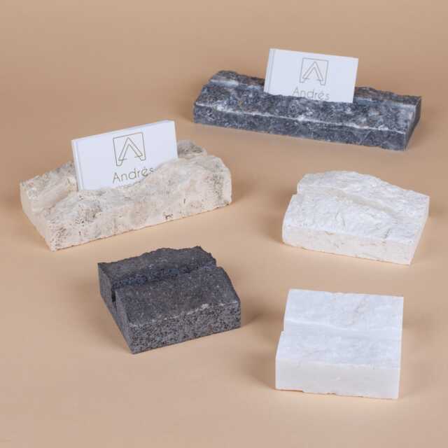 Travertine Card Holder With 10mm Wide Slot, Business Holder, Rustic & Sign Multiple Name Tag - image 1