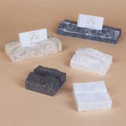 Travertine Card Holder With 10mm Wide Slot, Business Holder, Rustic & Sign Multiple Name Tag - thumbnail 4