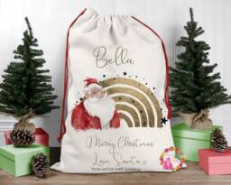 Christmas Sack, Santa Xmas Decoration, Personalised Gift, Bag, Custom Bag