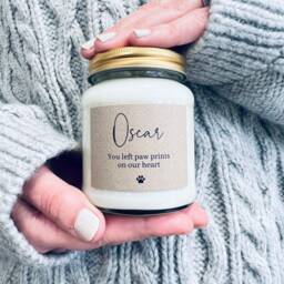 Personalised Pet Loss Candle Gift Set You Left Paw Prints On Our Heart - thumbnail 2