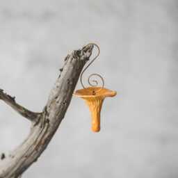 Chanterelle Mushroom Christmas Ornament - Woodland Holiday Decor, Nature Inspired Handmade Pottery