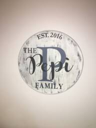 Personalized Round Family Name Sign - Rustic Wood Wall Decor - thumbnail 1